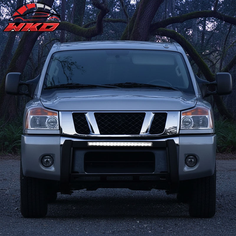 Fits 04-15 Nissan TITAN & 05-15 Armada Bull Bar Bumper Grille Guard W/LED Light