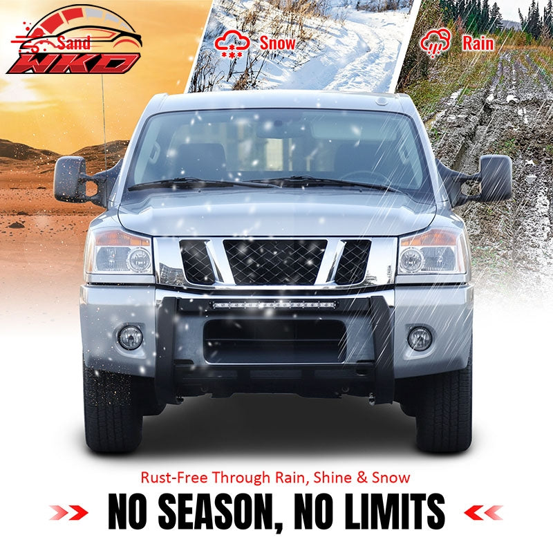 Fits 04-15 Nissan TITAN & 05-15 Armada Bull Bar Bumper Grille Guard W/LED Light