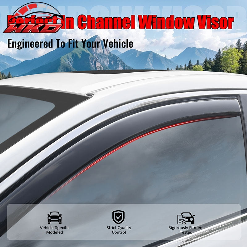Fits 04-15 Nissan Titan Extended Cab Window Visors In-Channel Sun Rain Guard 2PC
