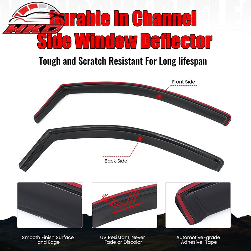 Fits 04-15 Nissan Titan Extended Cab Window Visors In-Channel Sun Rain Guard 2PC