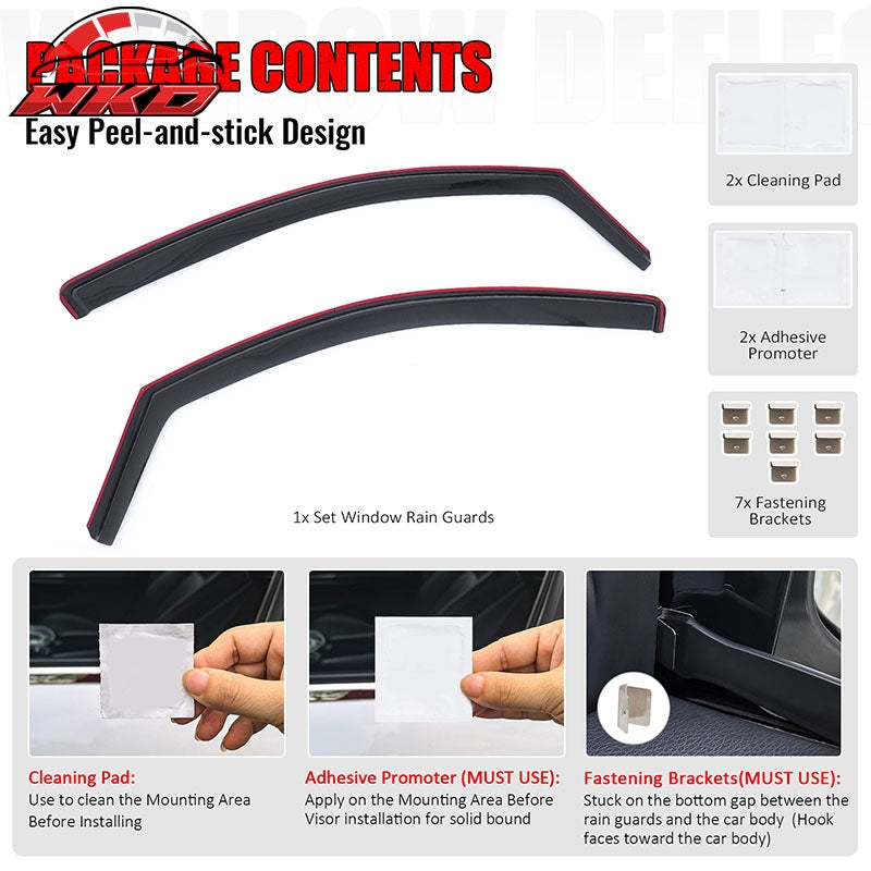 Fits 04-15 Nissan Titan Extended Cab Window Visors In-Channel Sun Rain Guard 2PC