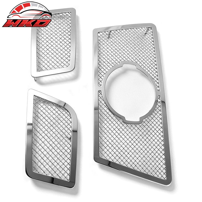 For 2008-2015 Nissan Titan Mesh Style Front Bumper Grille Chrome Stainless Steel