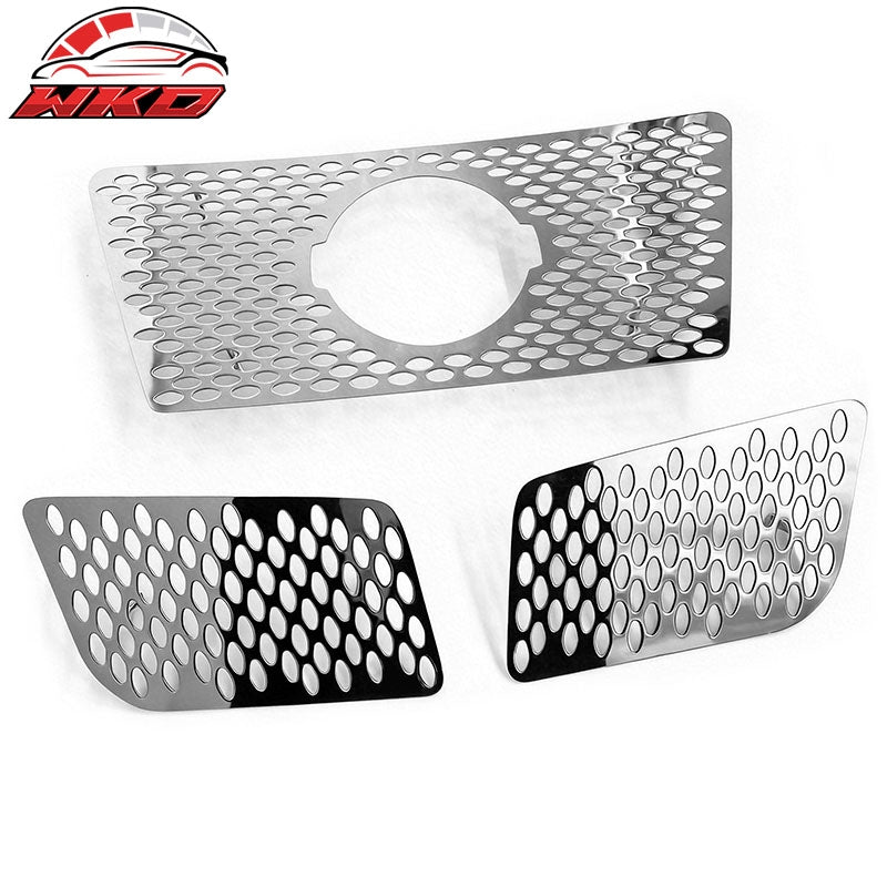 Fits 2008-2015 Nissan Titan Mesh Oval Style Front Upper Grille Insert Chrome