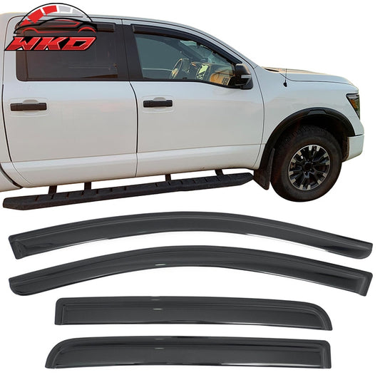 Wholesale 17-24 Nissan Titan& 16-24 Titan XD Crew Cab Window Visors Deflectors 4PCS - Wikond Auto