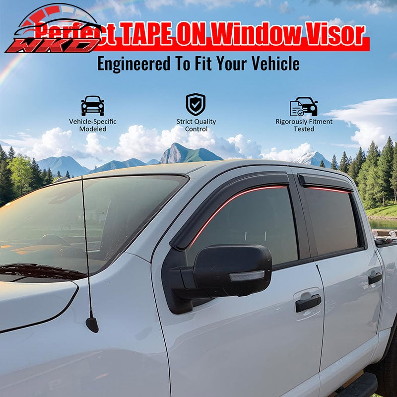 Fits 17-24 Nissan Titan& 16-24 Titan XD Crew Cab Window Visors Deflectors 4PCS