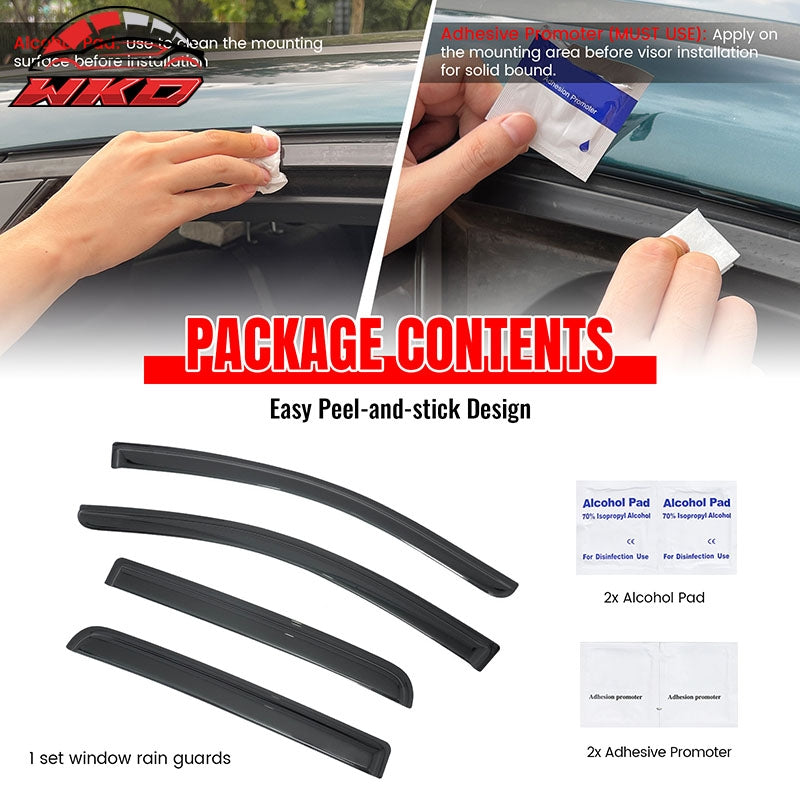 Fits 17-24 Nissan Titan& 16-24 Titan XD Crew Cab Window Visors Deflectors 4PCS