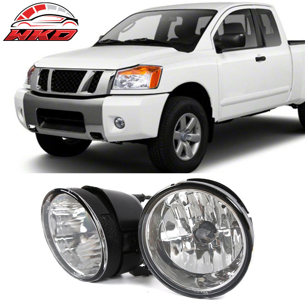 Fits 04-14 Nissan Titan OE Style Clear Lens Front Fog Lights Lamps Replacement