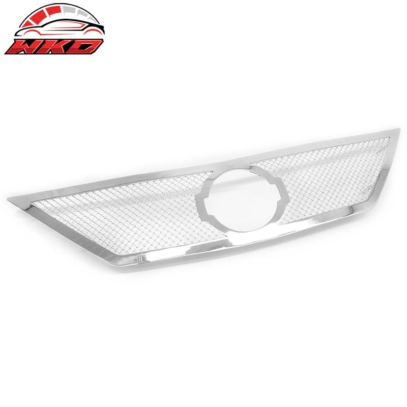 Fits 12-14 Nissan Versa Mesh Style Front Bumper Hood Upper Grille Steel Chrome