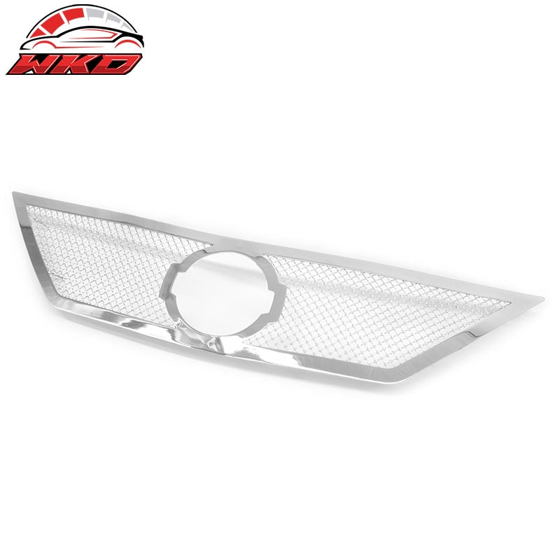 Fits 12-14 Nissan Versa Mesh Style Front Bumper Hood Upper Grille Steel Chrome