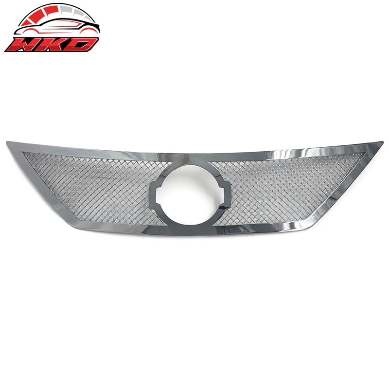 Fits 12-14 Nissan Versa Mesh Style Front Bumper Hood Upper Grille Steel Chrome