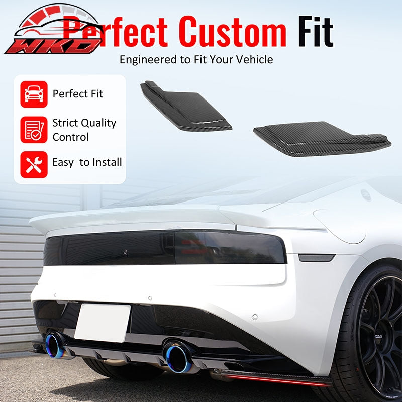 For 23-26 Nissan Z Carbon Fiber Print V Style Rear Bumper Side Corner Aprons Cap
