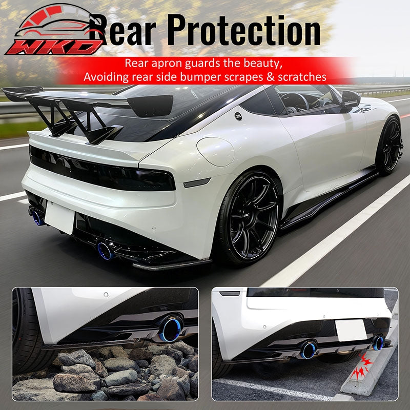 For 23-26 Nissan Z Carbon Fiber Print V Style Rear Bumper Side Corner Aprons Cap