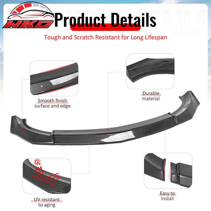Fits 23-26 Nissan Z IKON Style Front Bumper Lip Chin Spoiler Carbon Fiber Print