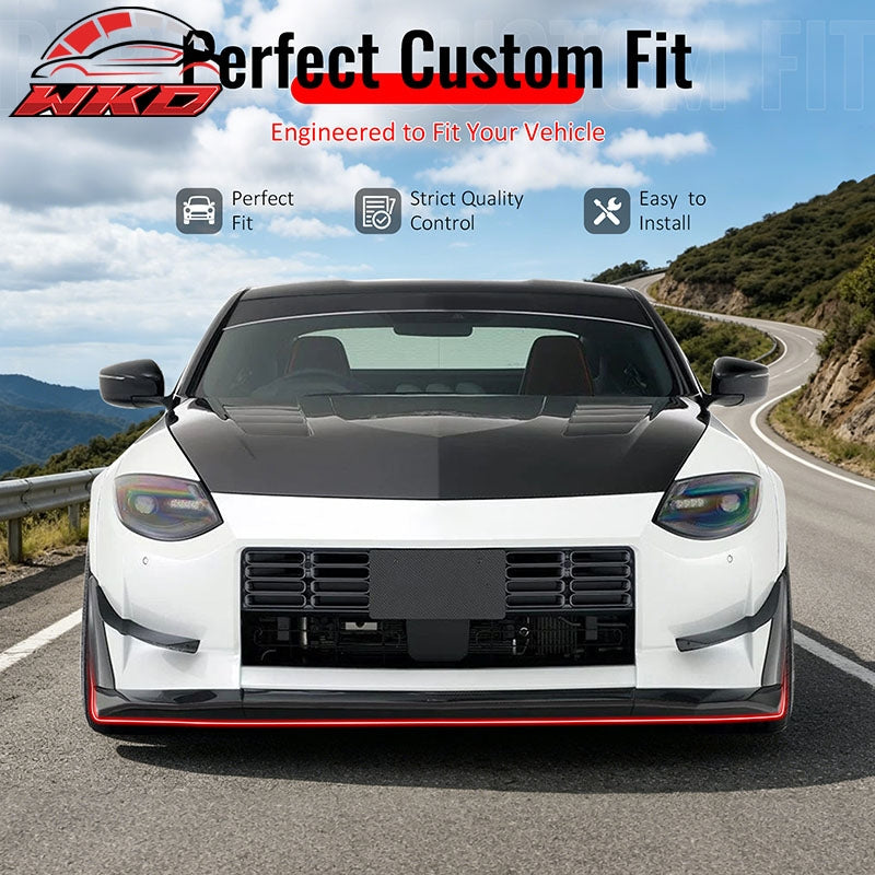 For 23-26 Nissan Z VRS Front Bumper Lip Chin Spoiler W/ Winglet Gloss Black ABS