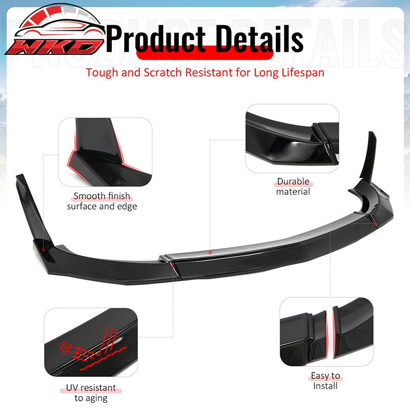 For 23-26 Nissan Z VRS Front Bumper Lip Chin Spoiler W/ Winglet Gloss Black ABS
