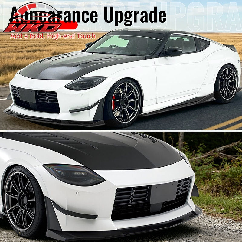 For 23-26 Nissan Z VRS Front Bumper Lip Chin Spoiler W/ Winglet Gloss Black ABS