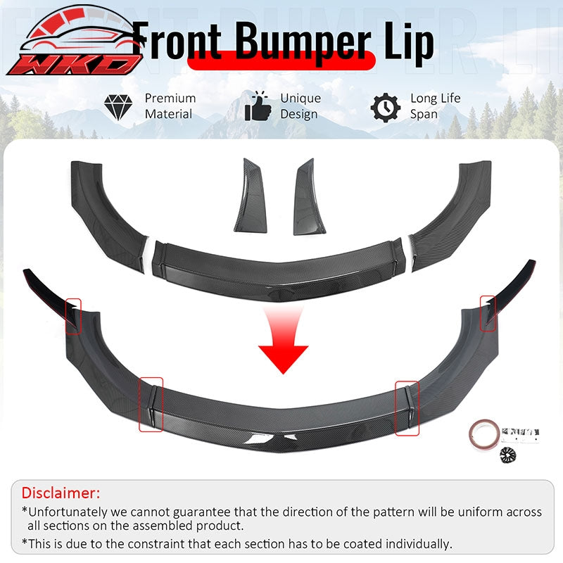Fits 23-26 Nissan Z VRS Front Bumper Lip Spoiler W/ Winglet Carbon Fiber Print