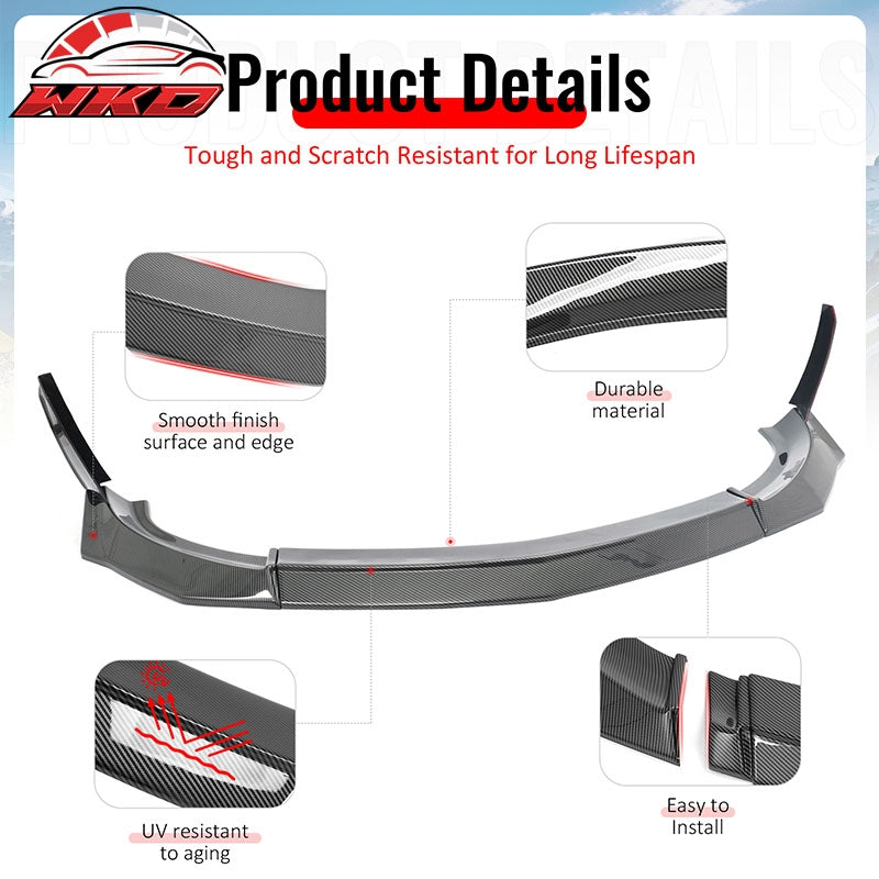 Fits 23-26 Nissan Z VRS Front Bumper Lip Spoiler W/ Winglet Carbon Fiber Print
