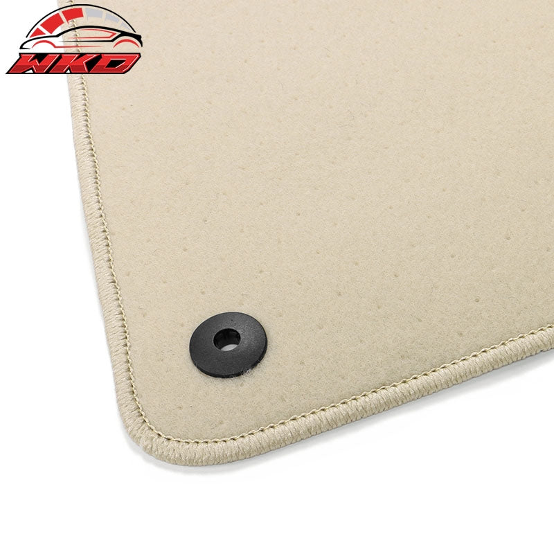 Fits 21-24 Polestar 2 4PCS Car Front Rear Floor Mats Liner Carpets Nylon Beige