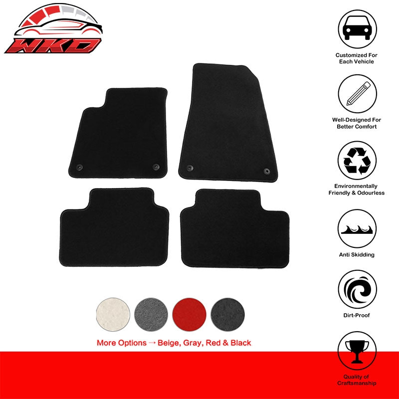 Fits 21-24 Polestar 2 Nylon Car Floor Mats Liner Black Front Rear Carpets 4PC