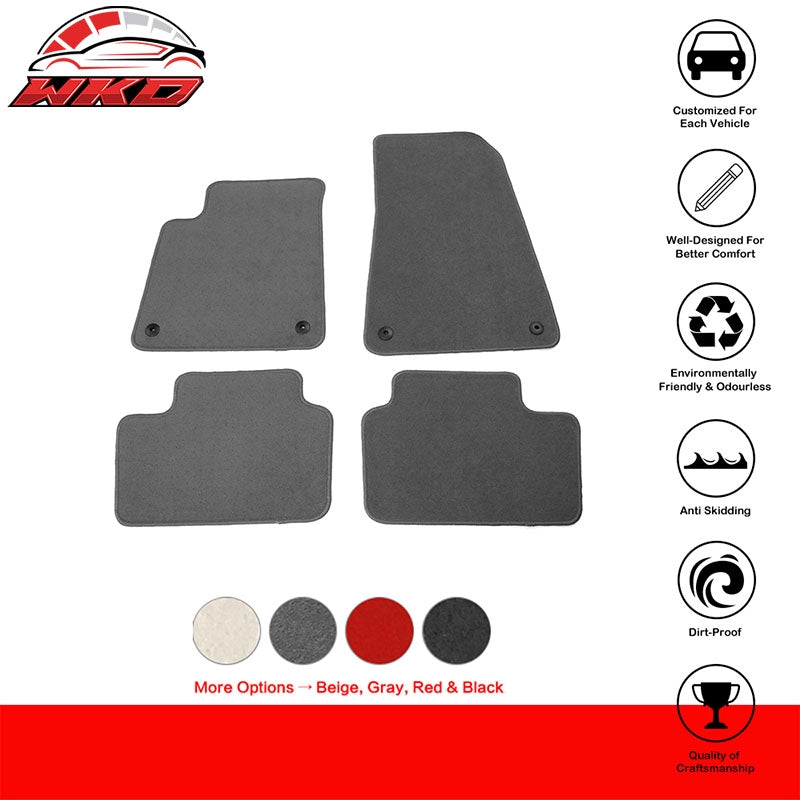 Fits 21-24 Polestar 2 4PCS Car Front Rear Floor Mats Liner Carpets Nylon Gray