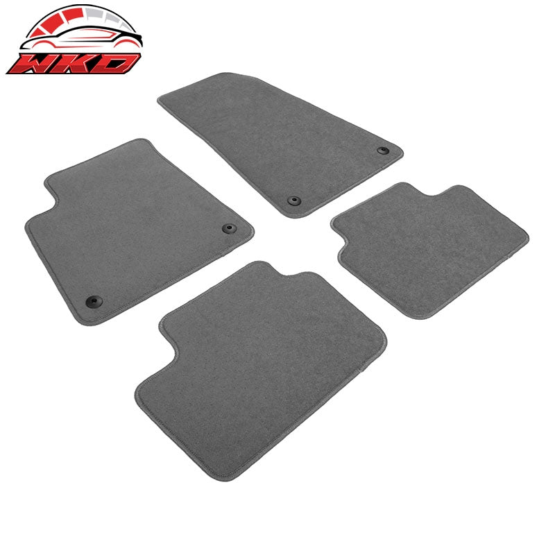 Fits 21-24 Polestar 2 4PCS Car Front Rear Floor Mats Liner Carpets Nylon Gray