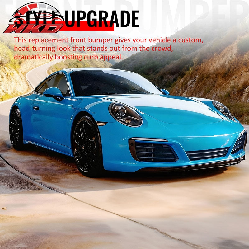 Fits 12-19 Porsche 911 OE Style Front Bumper Cover w/ DRL Upgrade 991.1 to 991.2