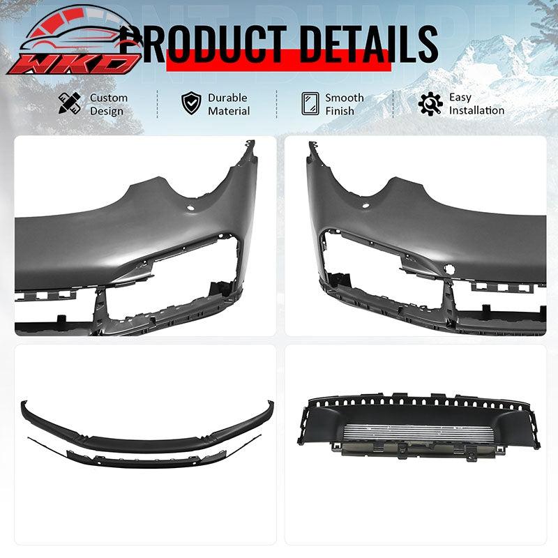 For 12-19 Porsche 911 Turbo SD Style Front Bumper Cover + DRL Upgrade 991 to 992