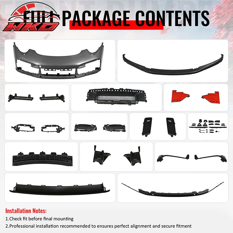 For 12-19 Porsche 911 Turbo SD Style Front Bumper Cover + DRL Upgrade 991 to 992