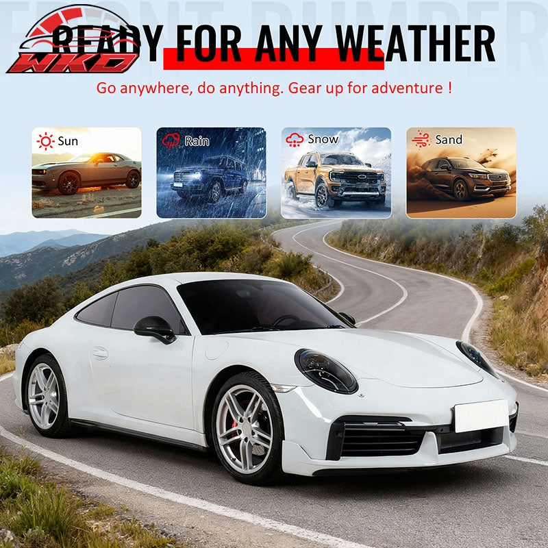 For 12-19 Porsche 911 Turbo SD Style Front Bumper Cover + DRL Upgrade 991 to 992
