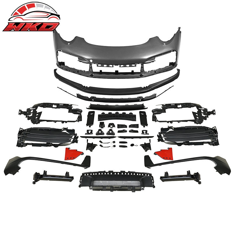 For 12-19 Porsche 911 Turbo SD Style Front Bumper Cover + DRL Upgrade 991 to 992