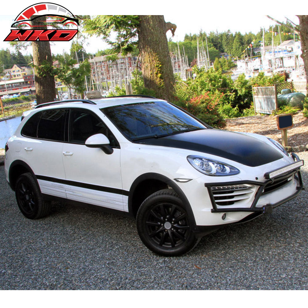 Fits 11-16 Porsche Cayenne OE Style Top Black Roof Rack Side Rail Aluminum
