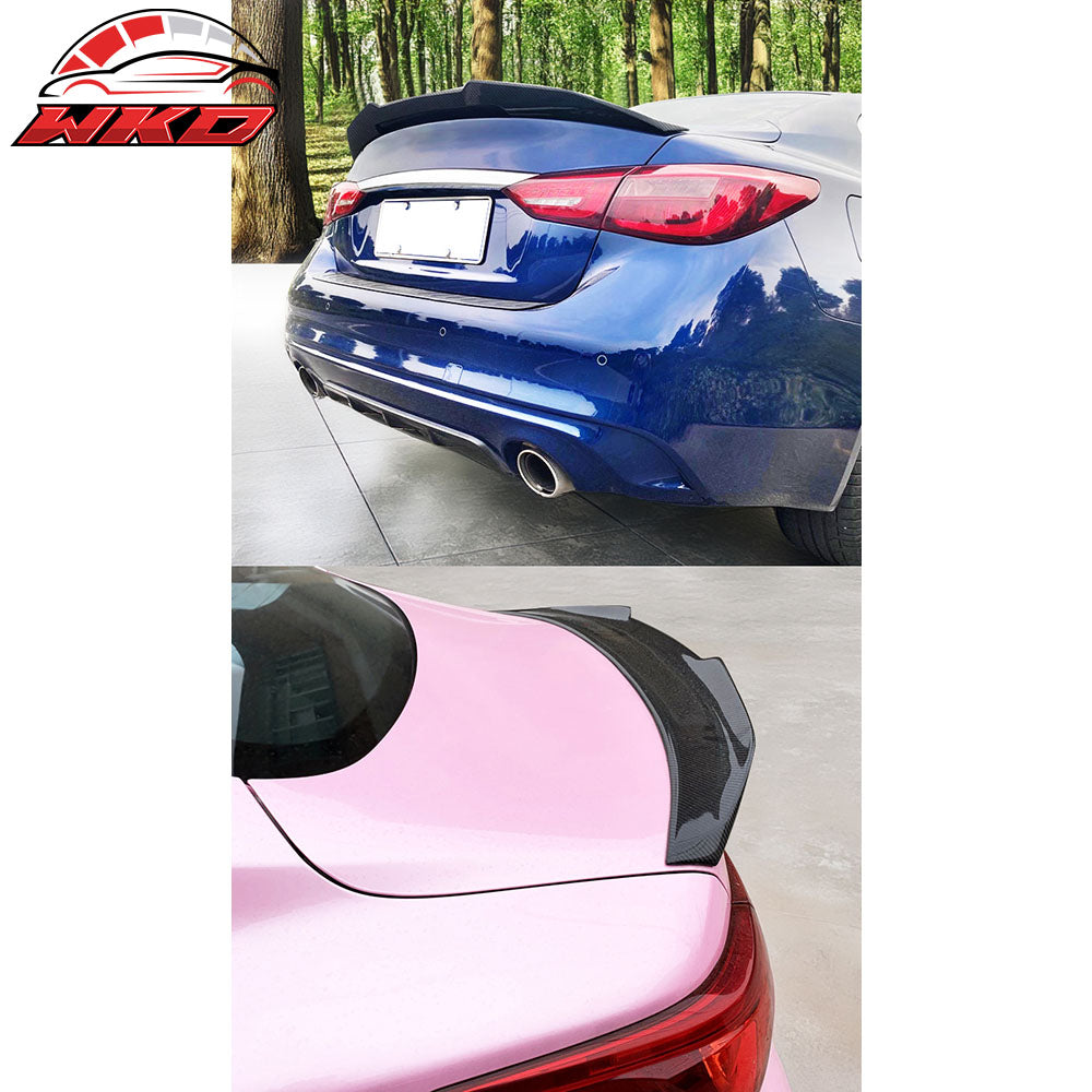 Fits 14-24 Infiniti Q50 PSM Style Trunk Spoiler - Real Carbon Fiber