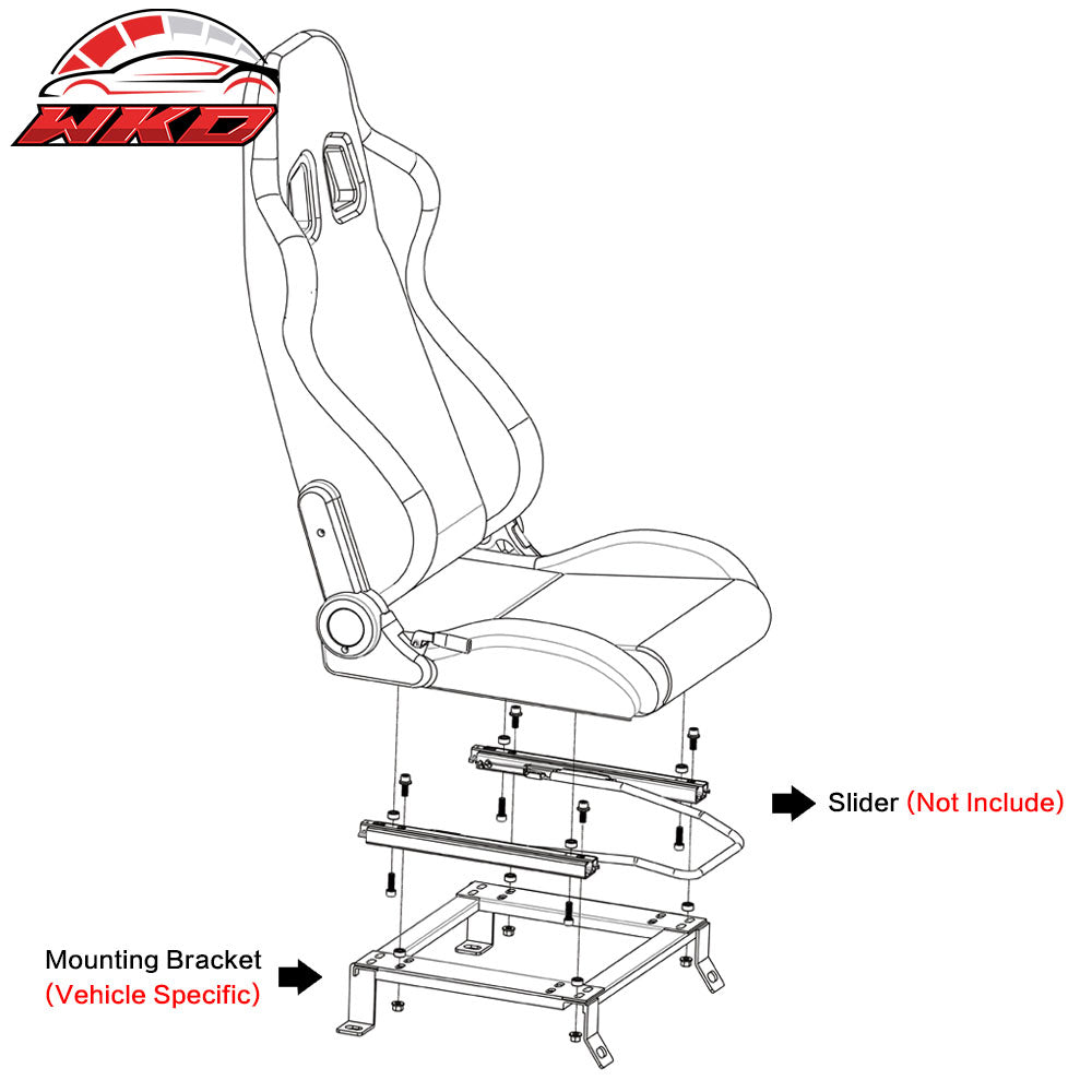 Fits 01-08 Mitsubishi Lancer Evo 7 8 9 Pair Racing Seat Brackets Mount Steel