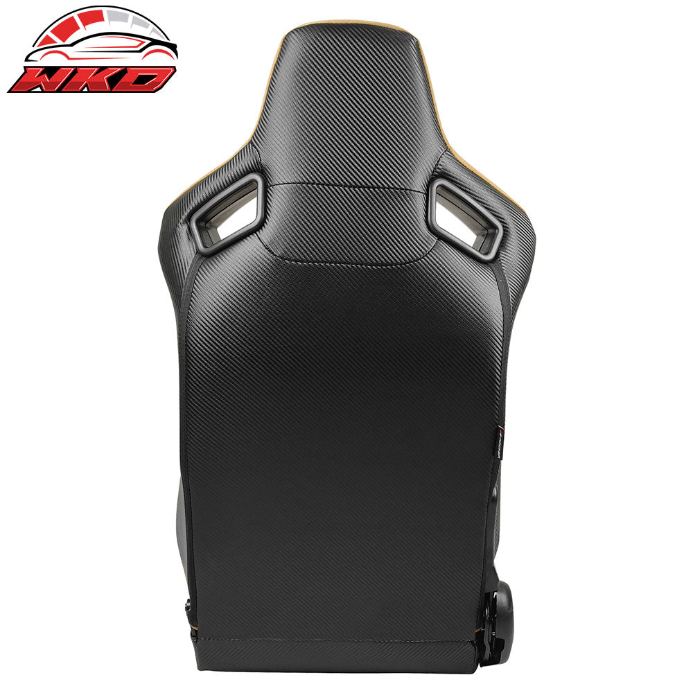 Universal Reclinable Racing Seat Dual Slider Right Brown Suede