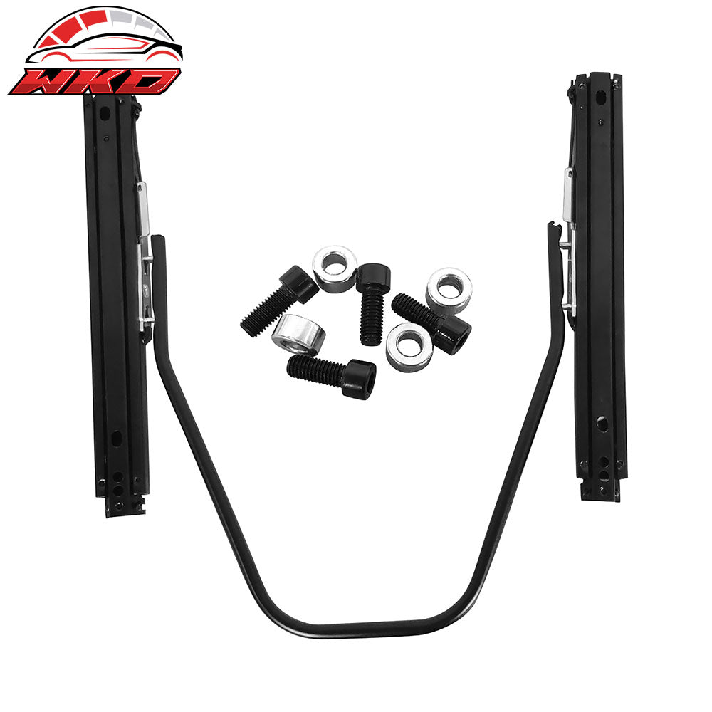 Universal Reclinable Racing Seat Dual Slider Left Brown Suede & Carbon Leather