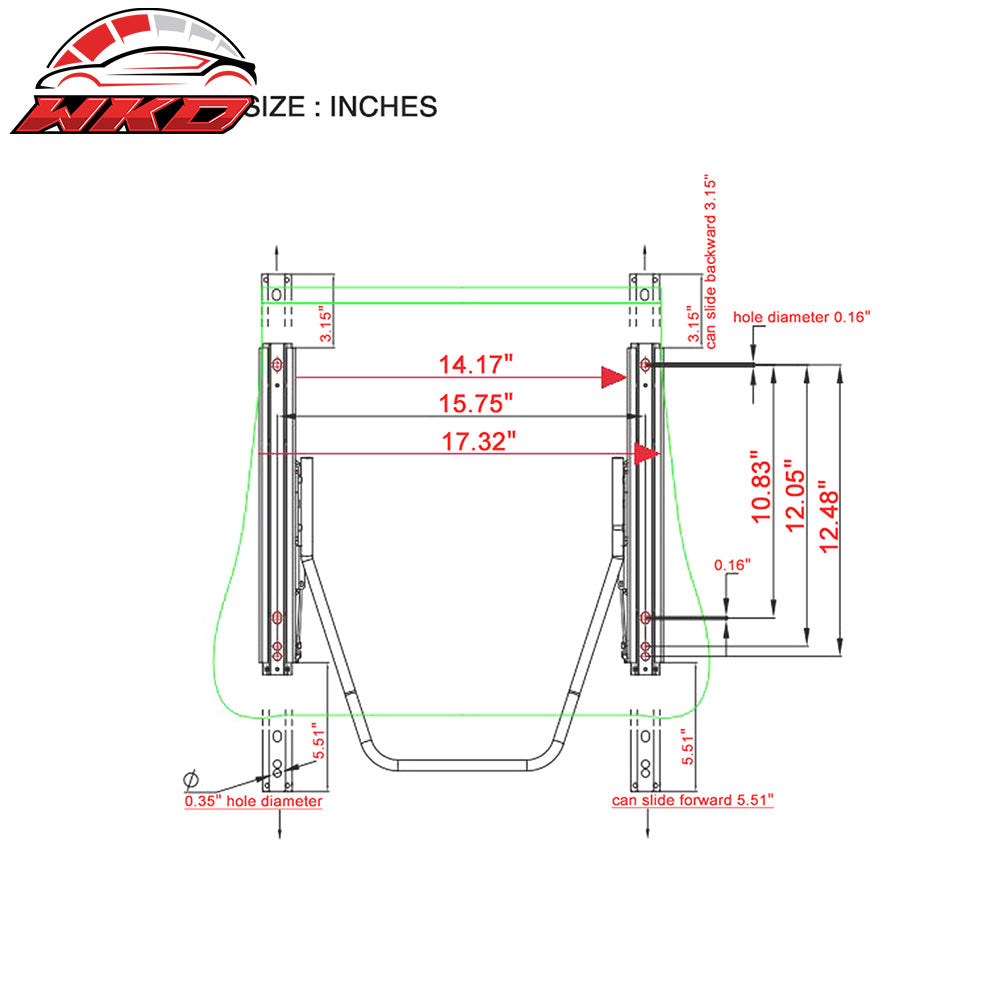 Universal Pair Reclinable Racing Seat Dual Slider Black PU WH Stripe
