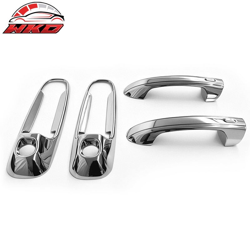 Fits 02-08 Ram 1500/2500/3500 4PCS Chrome ABS Door Handle Covers w/ 2 Keyhole