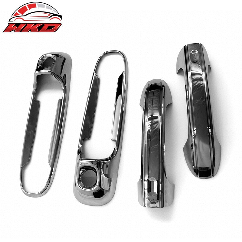Fits 02-08 Ram 1500/2500/3500 4PCS Chrome ABS Door Handle Covers w/ 2 Keyhole