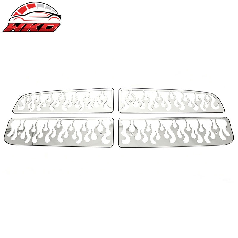 Wholesale 02-05 Ram 1500 2500 3500 Chrome Flame Design Front Grille Stainless Steel - Wikond Auto