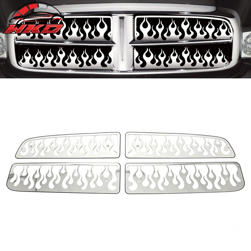 Wholesale 02-05 Ram 1500 2500 3500 Chrome Flame Design Front Grille Stainless Steel - Wikond Auto
