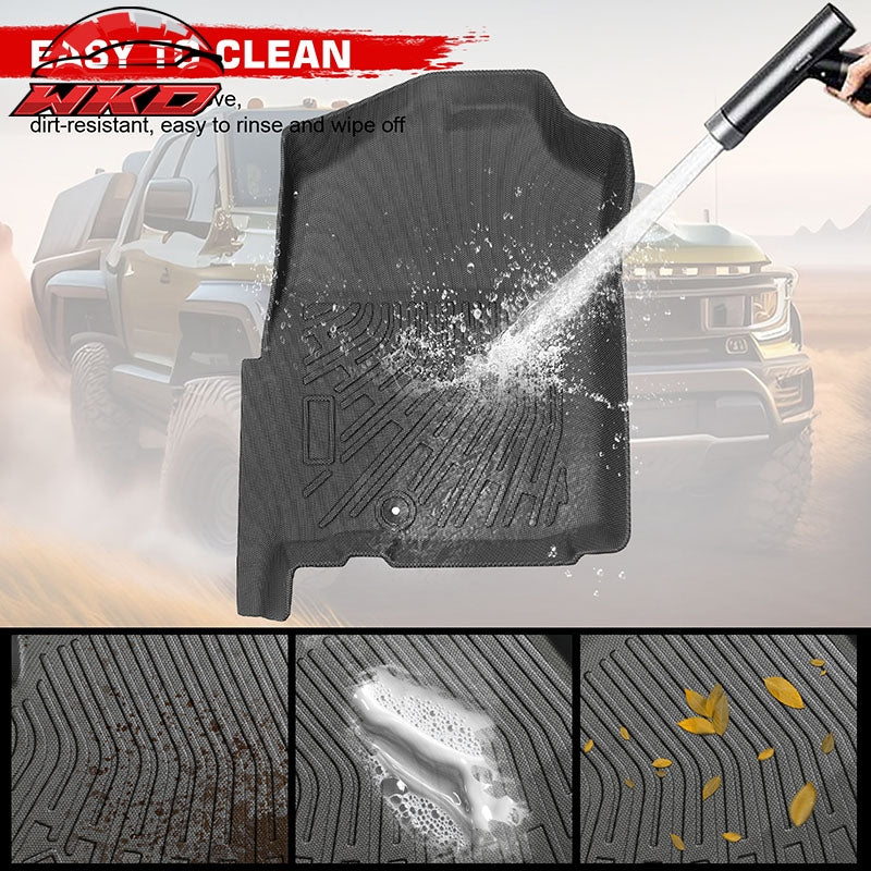 For 02-09 Ram 1500 2500 3500 Quad Cab 3D TPE Floor Mats Carpets + Window Visors