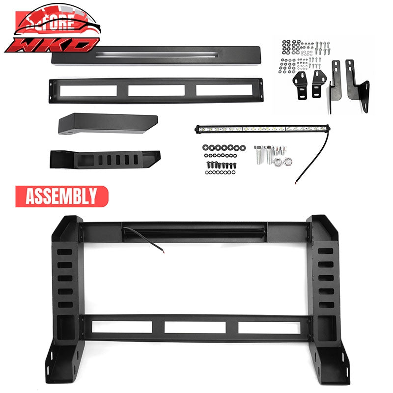 Fits 19-24 Ram 1500 Bull Bar Front Brush Push Bumper Grille Guard W/LED Light