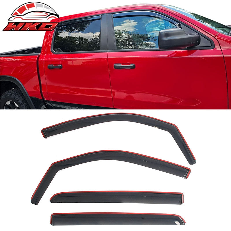 Wholesale 19-26 Ram 1500 Crew Cab In-Channel Window Visors Sun Rain Guards Deflectors