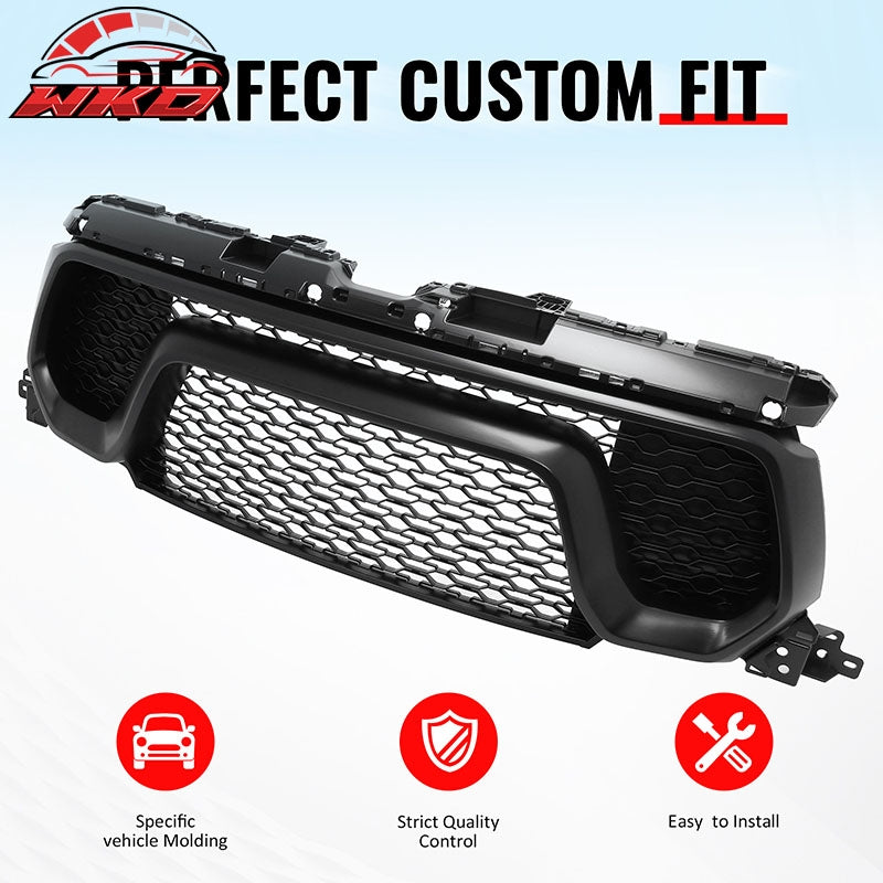 For 19-24 Ram 1500 Rebel OE Style Front Bumper Hood Grille Cover Matte Black ABS