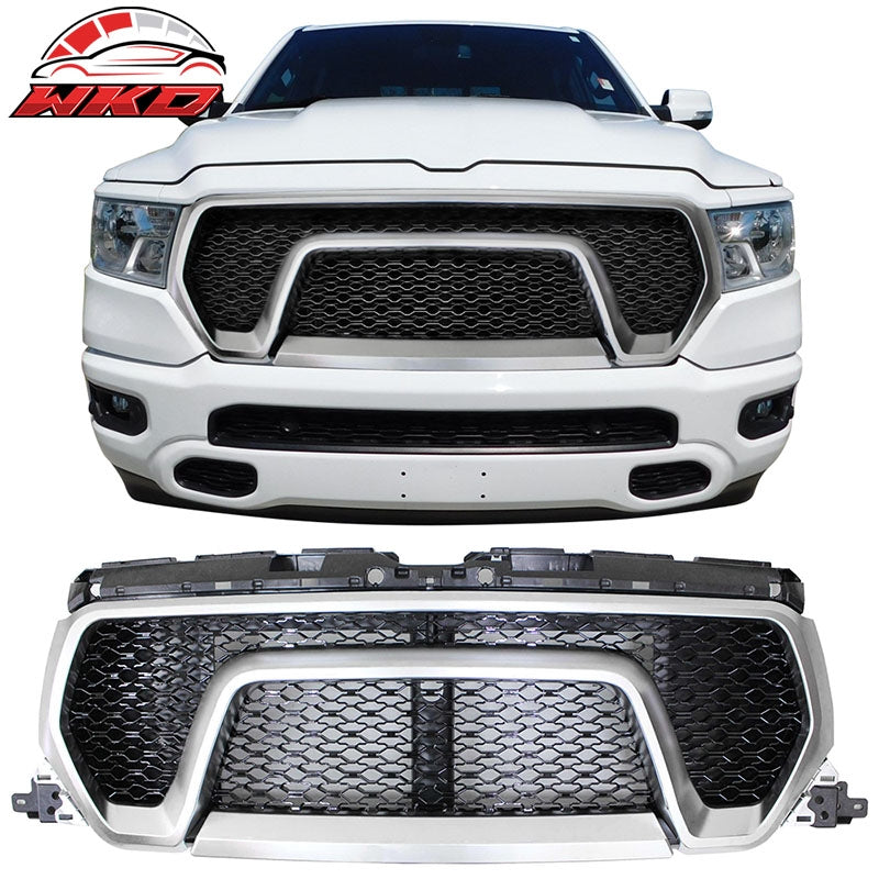 Wholesale 19-24 Ram 1500 Rebel Style Front Bumper Hood Grille Replacement Gloss Black