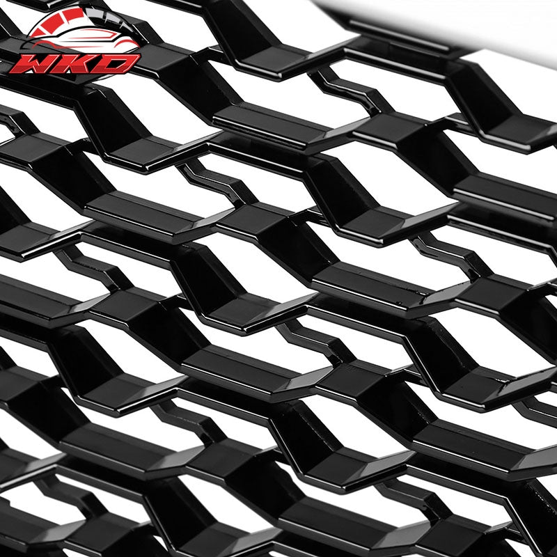 Fits 19-24 Ram 1500 Rebel Style Front Bumper Hood Grille Replacement Gloss Black