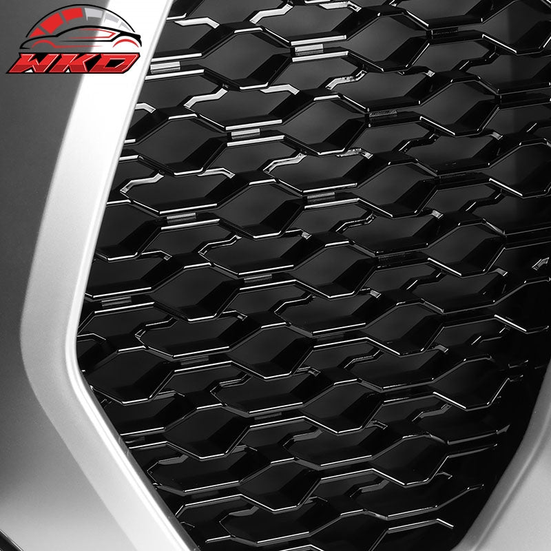 Fits 19-24 Ram 1500 Rebel Style Front Bumper Hood Grille Replacement Gloss Black