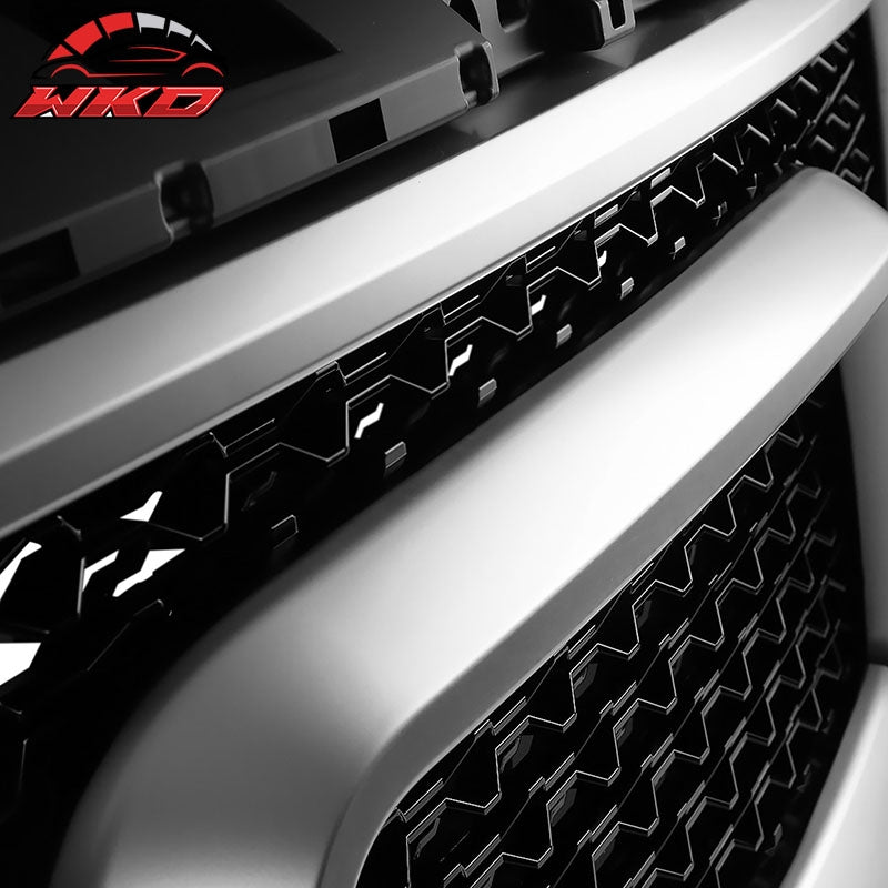 Fits 19-24 Ram 1500 Rebel Style Front Bumper Hood Grille Replacement Gloss Black