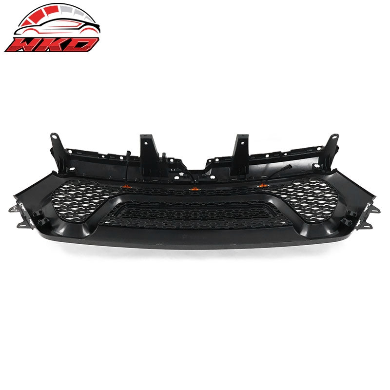 Fits 19-24 Ram 1500 Rebel Style Front Grille with Signal Lights Matte Black ABS
